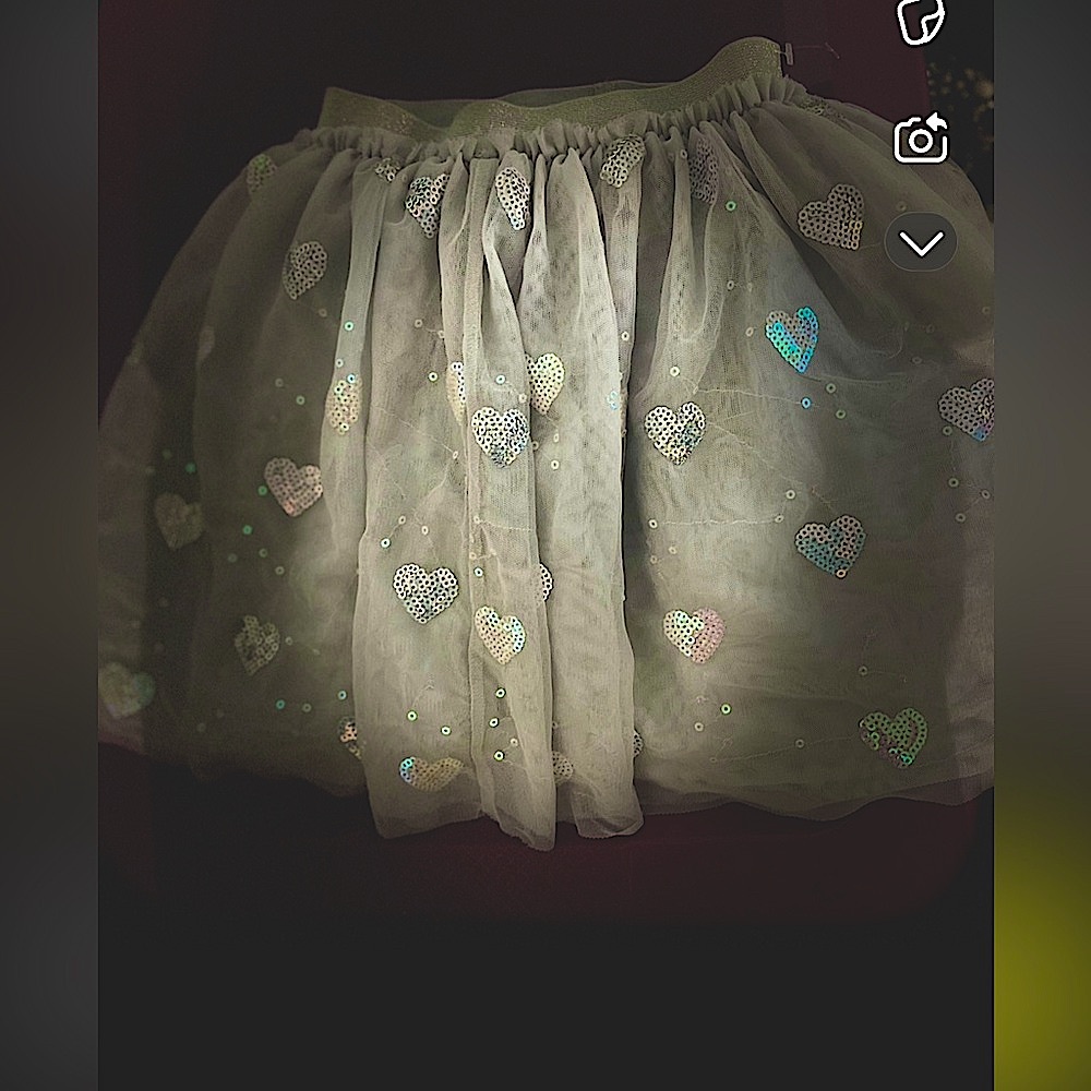 H&M Glitter Heart Tulle Kids skirt- Gray